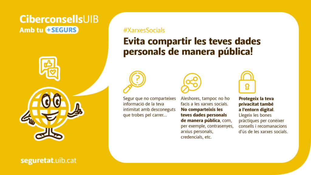 Evita compartir les teves dades personals de manera pública!